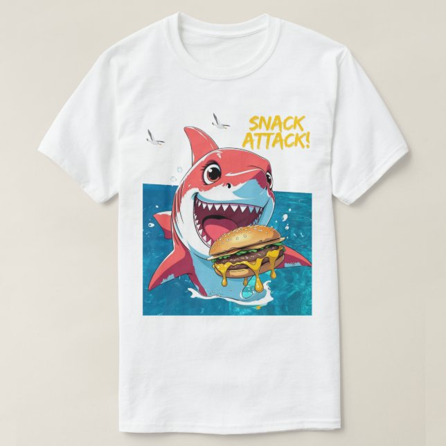 Camiseta Tiburón Ataque de Snack (Diseño del anverso)