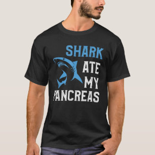 Camiseta Tiburón Ate My Pancreas Funny T1D Diabetic Type 1 