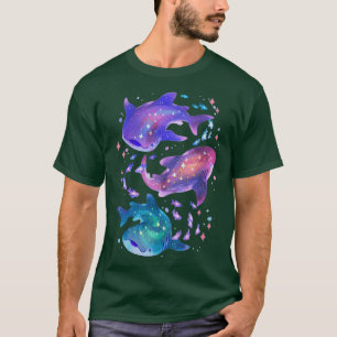 Camiseta Tiburón ballena cósmico retro