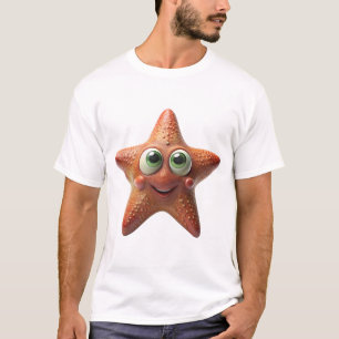 Camiseta Tiburón Bebé y Estrella de Mar Diseño Lindo Océano