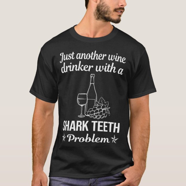 Camiseta Tiburón bebedor de vino Dientes (Anverso)