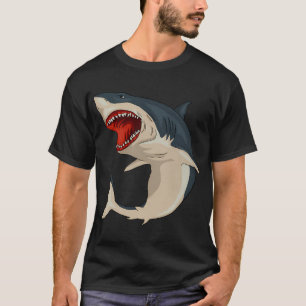 Camiseta Tiburón blanco grande mandíbulas abiertas