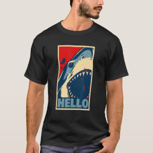 Camiseta tiburón blanco peligroso saluda