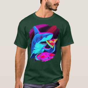 Camiseta Tiburón comiendo pizza divertida en Guay Pizza Tib