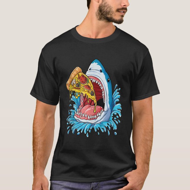 Camiseta Tiburón comiendo pizza Shirt Jawsome Hombres amant (Anverso)