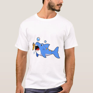 Camiseta Tiburón con pizza como cebo