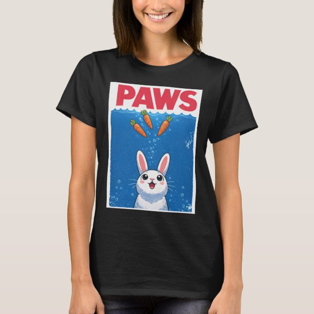 Camiseta Tiburón conejo divertido de PAWS (Anverso)