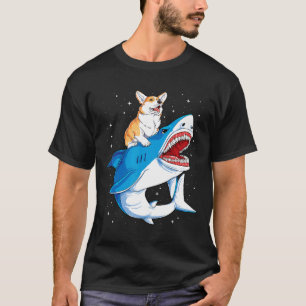 Camiseta Tiburón Corgi Espacio Galaxia Jawsome Niños Chicos
