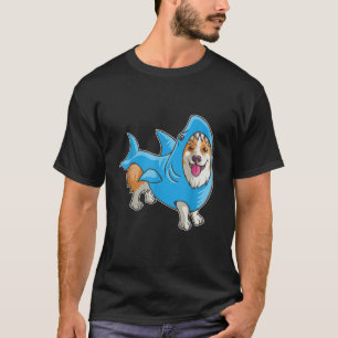 Camiseta Tiburón Corgi Shirt Gracioso Perro Suit Puppy Gran