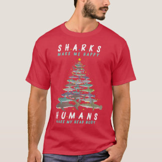 Camiseta Tiburón de árbol de navidad de 365 tiburones me ha