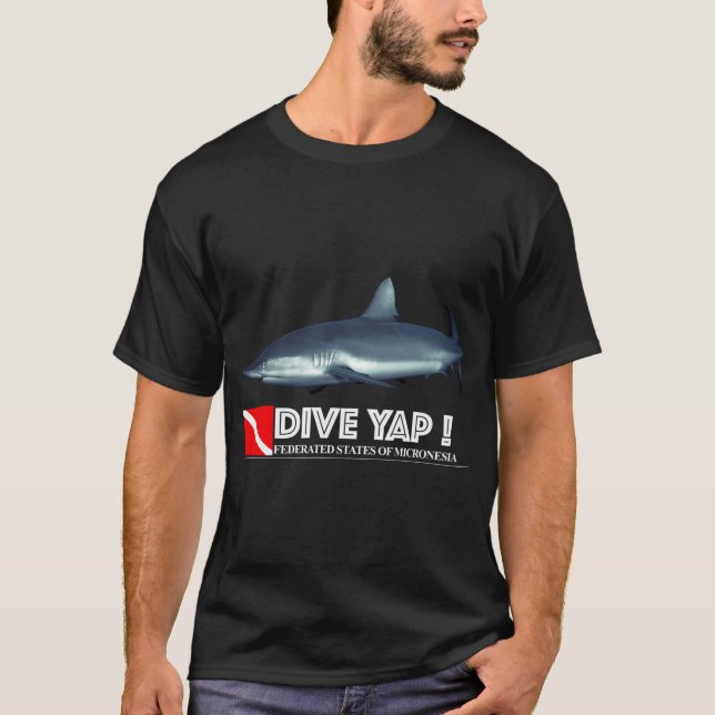 Camiseta Tiburón de arrecife gris recortado (Anverso)