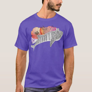Camiseta Tiburón de ballena de flor acuática