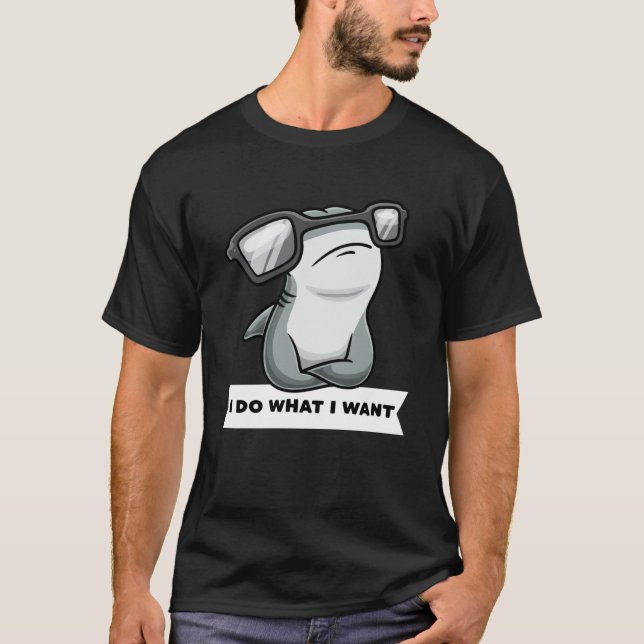 Camiseta Tiburón De Cabeza De Hammerhead Con Gafas De Sol (Anverso)