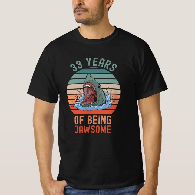 Camiseta Tiburón de cumpleaños número 33 (Anverso)