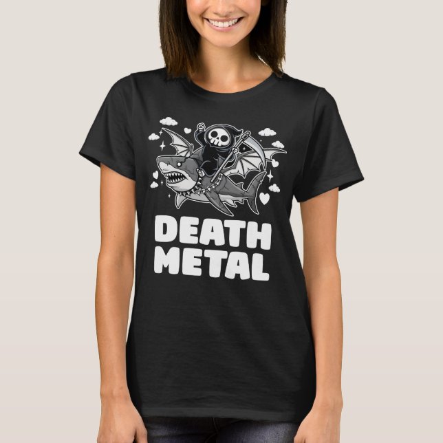 Camiseta Tiburón de Death Metal (Anverso)
