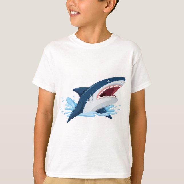 Camiseta tiburón de dibujos animados (Anverso)