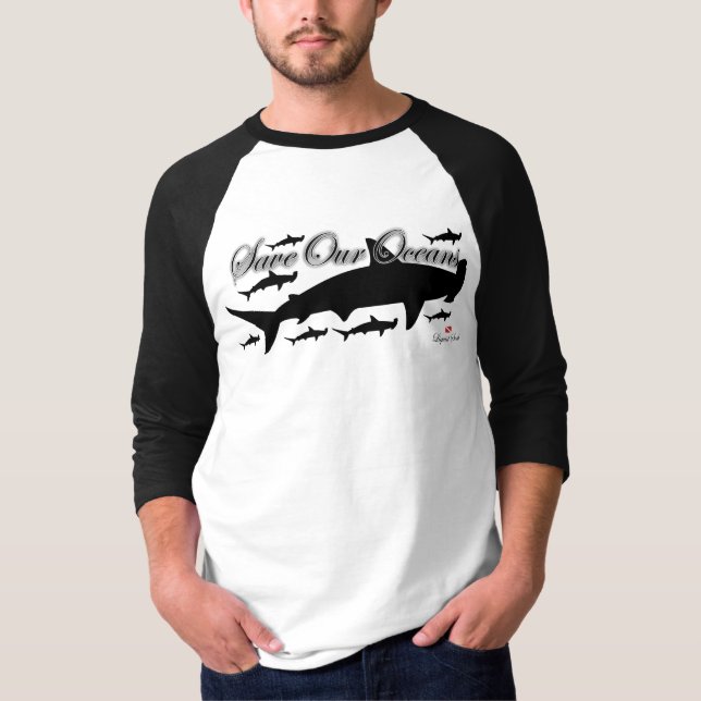 Camiseta Tiburón de HammerHead - ahorre nuestros océanos (Anverso)