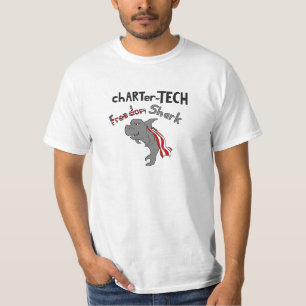 Camiseta tiburón de la libertad de la TECNOLOGÍA de la