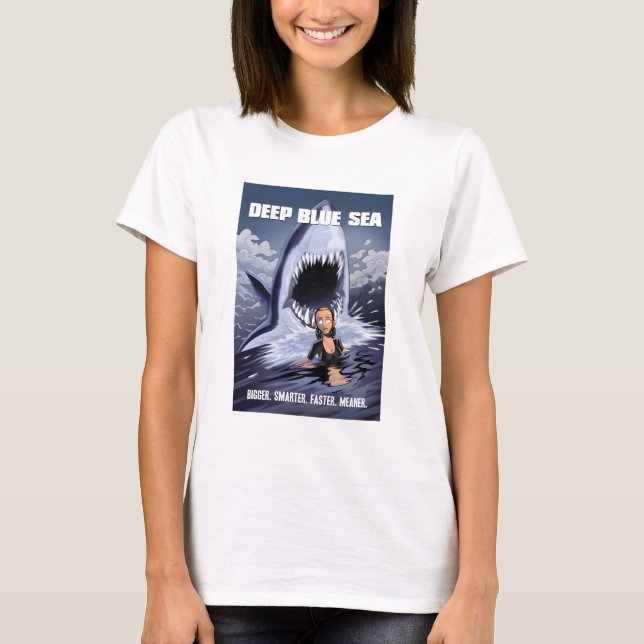 Camiseta Tiburón de la película Mar profundo azul (Anverso)