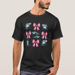 Camiseta Tiburón de lazo coquette animal marino lazo rosa m
