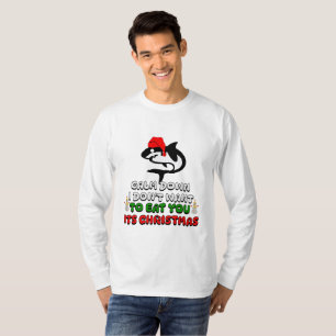 Camiseta tiburón de navidades graciosos lindo
