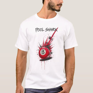 Camiseta Tiburón de Piscina Bola 8 Roja | Estilo de Arte de