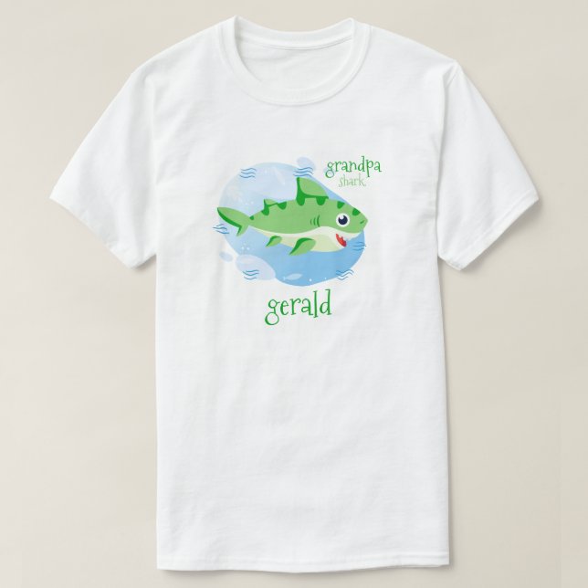 Camiseta Tiburón del abuelo Verde (Diseño del anverso)