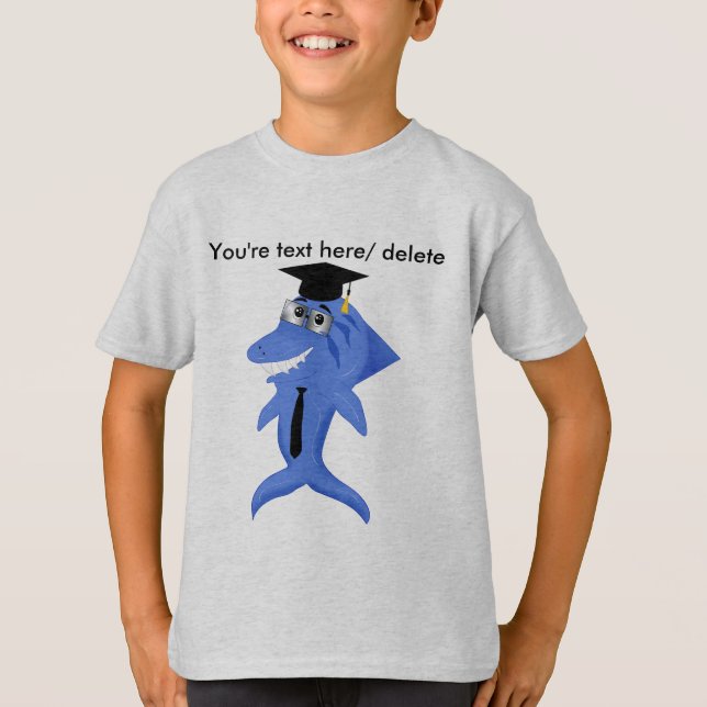 Camiseta Tiburón divertido de la graduación (Anverso)
