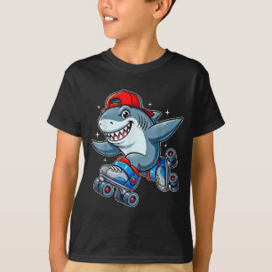 Camiseta Tiburón Divertido En Patines De Rodillos Lindo Ska