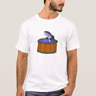 Camiseta Tiburón divertido que empapa en un dibujo animado