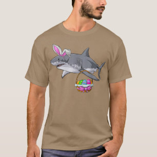 Camiseta Tiburón dulce con canasta de Pascua y orejas de co