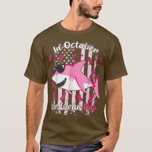 Camiseta Tiburón En Octubre Usamos Niños Con Cáncer De Mama