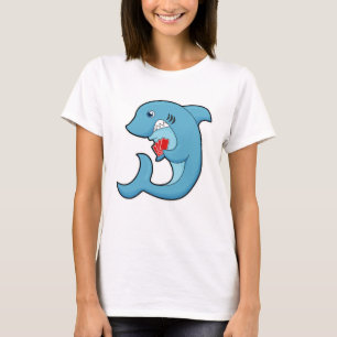 Camiseta Tiburón en Poker con tarjetas de póker