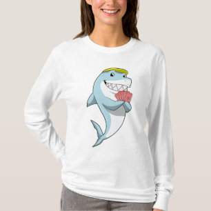 Camiseta Tiburón en Poker con tarjetas de póker