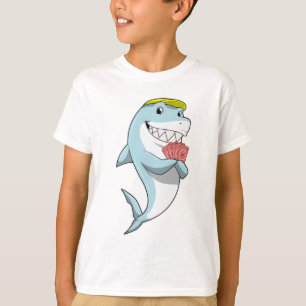 Camiseta Tiburón en Poker con tarjetas de póker