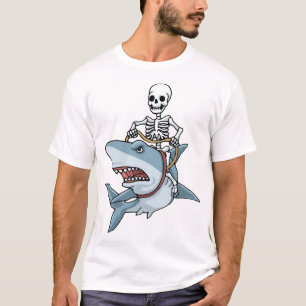 Camiseta Tiburón esqueleto de Halloween Regalo divertido de