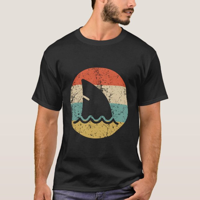 Camiseta Tiburón estilo retro de fin de tiburón (Anverso)