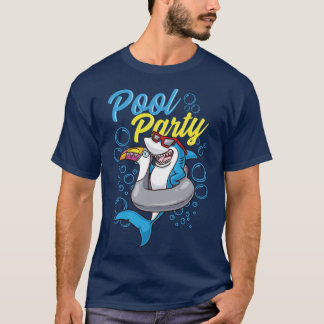 Camiseta Tiburón Fiesta de billar y Personalizado flotante