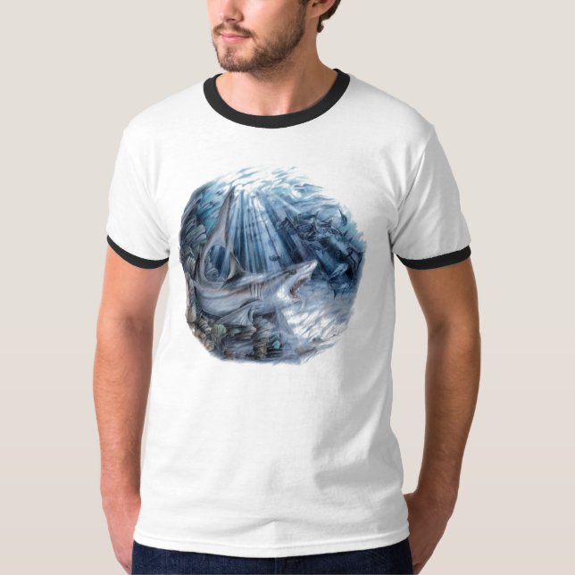 Camiseta Tiburón - filón gris (Anverso)