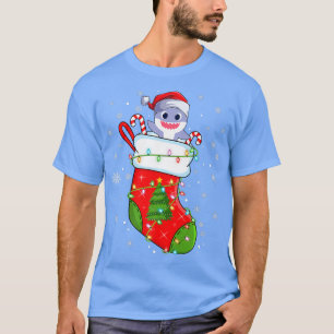 Camiseta Tiburón gracioso en Navidades agarra navidades de 