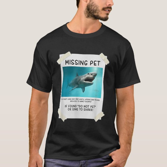 Camiseta Tiburón gracioso Mascota perdido (Anverso)