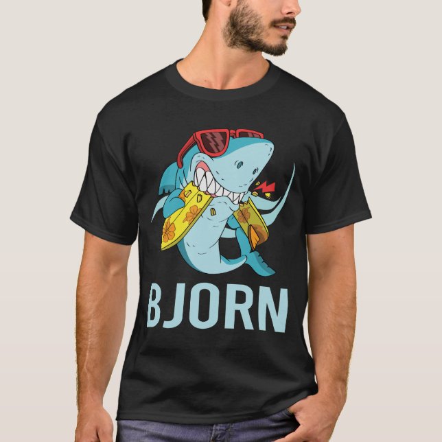 Camiseta Tiburón gracioso - Nombre de jorn (Anverso)