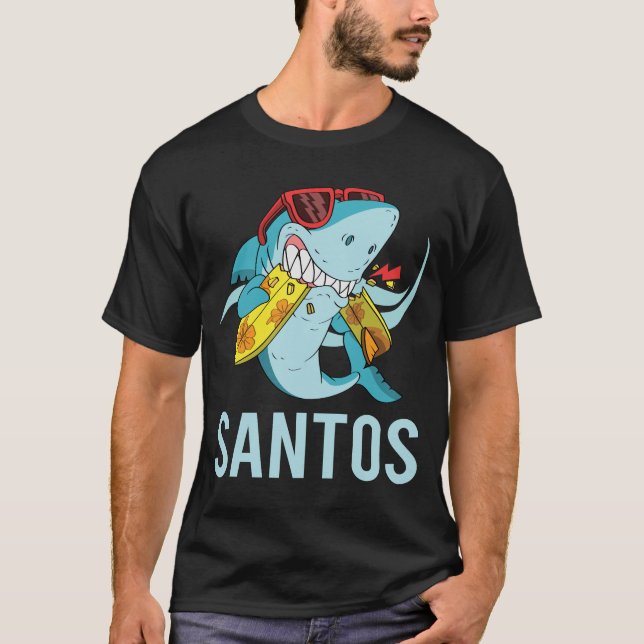 Camiseta Tiburón gracioso - Nombre de Santos (Anverso)