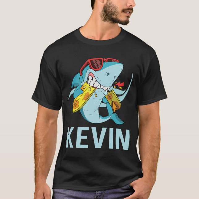 Camiseta Tiburón gracioso - nombre Kevin (Anverso)