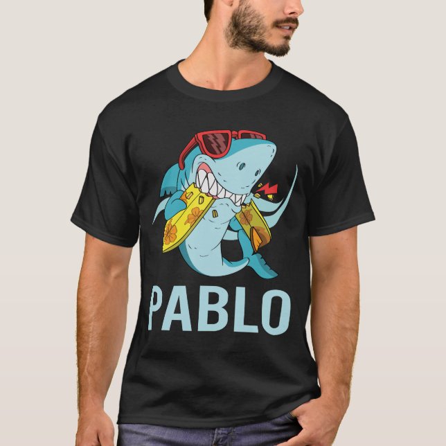 Camiseta Tiburón gracioso - Nombre Pablo (Anverso)