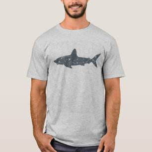 Camiseta Tiburón Gris Grunge Natación