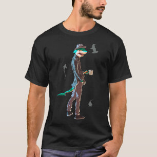 Camiseta Tiburón humanizado que bebe café
