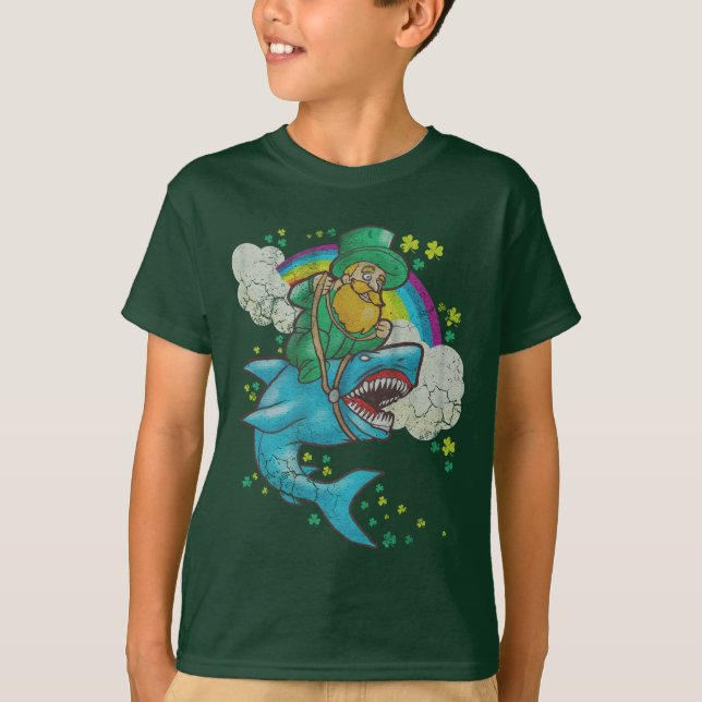 Camiseta Tiburón irlandés del montar a caballo del (Anverso)