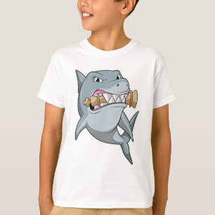 Camiseta Tiburón jugando al ajedrez con la pieza de ajedrez
