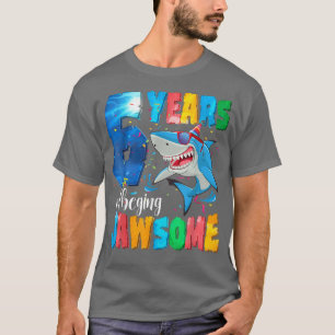 Camiseta Tiburón lindo cumpleaños niños de 6 años Chicas de